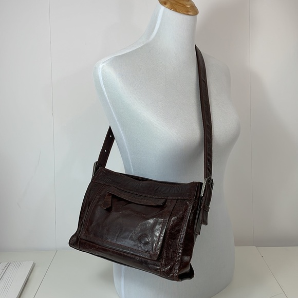 THE TREND brown Leather crossbody / shoulder bag - Picture 1 of 16